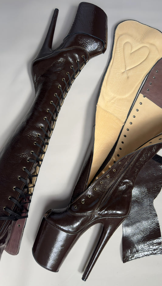 Overknee / Brown size 7 us / 37 eu